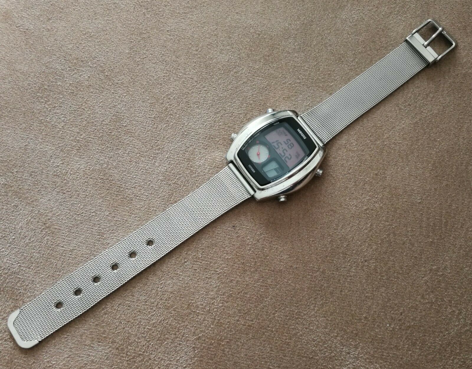 vintage citizen 1481010 ana digi quartz alarm watch C351