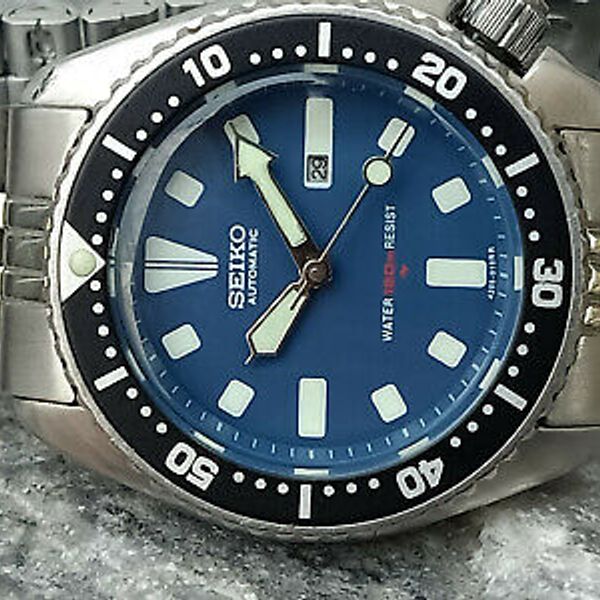 VINTAGE SEIKO DIVER 4205-015B BLUE MOD AUTOMATIC UNISEX WATCH S.N ...