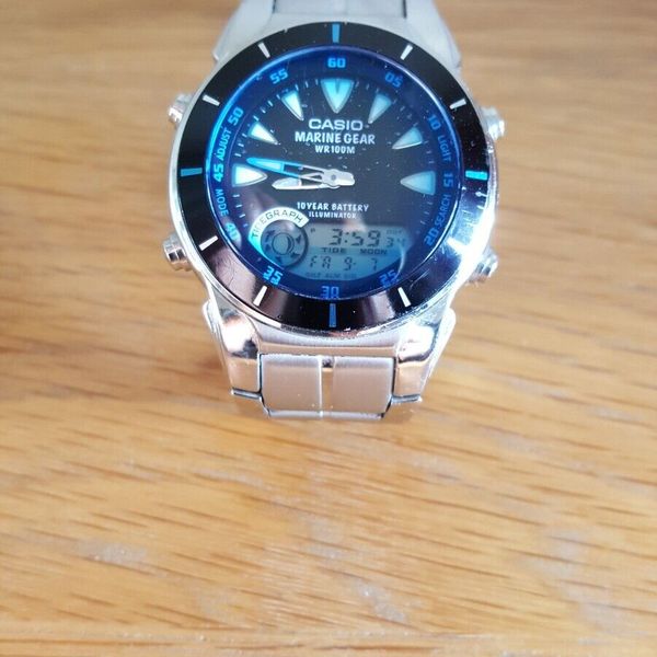 Casio Marine Gear Tide Graph Moon Phase WR100M MRP 700 Watch Blue WatchCharts Marketplace