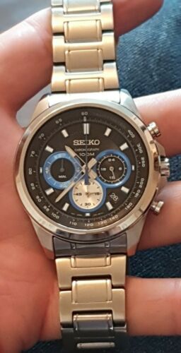 LARGE SEIKO 8T63-00F0 GENTS CHRONOGRAPH BRACELET WATCH