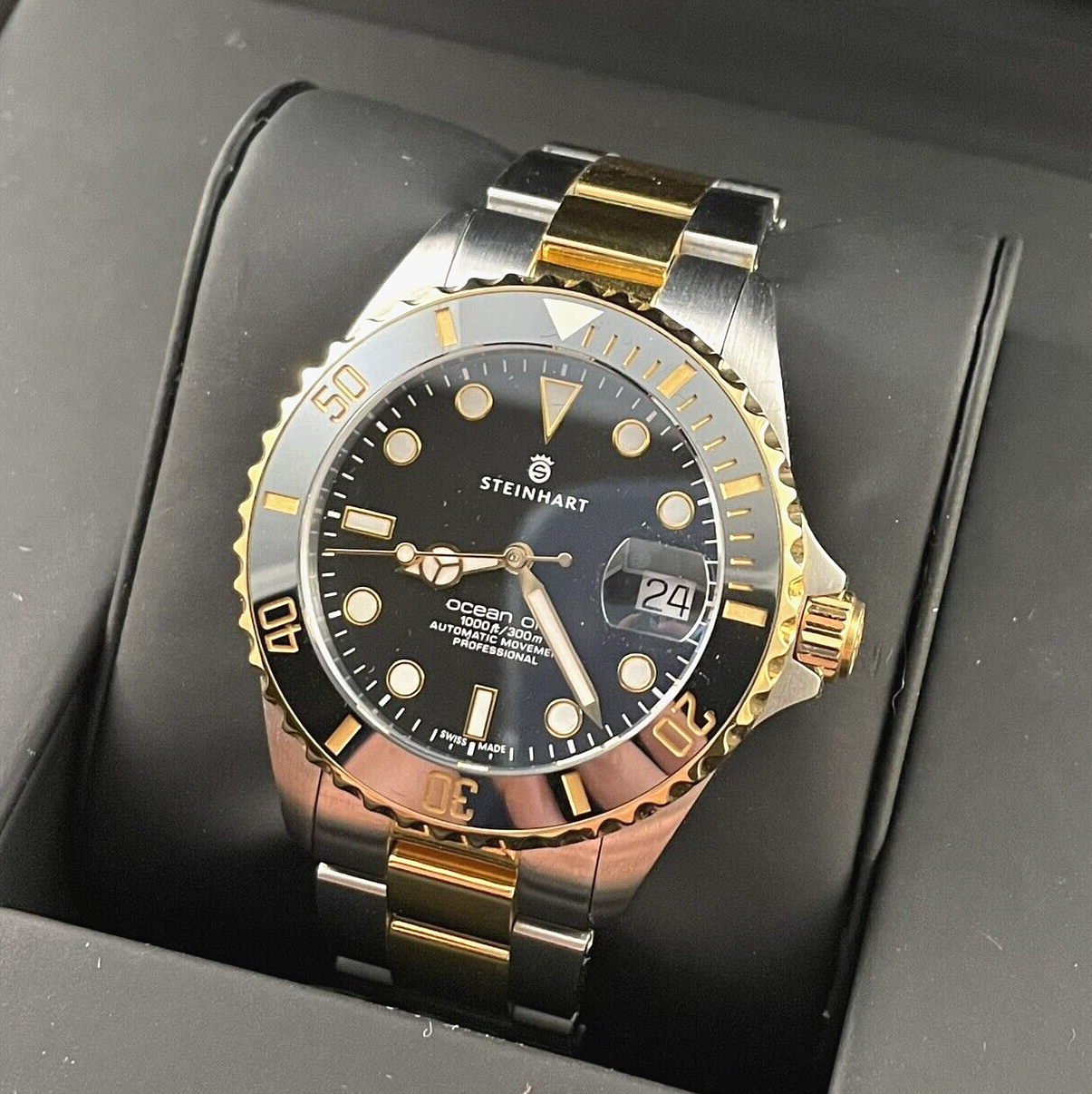 Steinhart Ocean 39 Two Tone Gold Silver Automatic Swiss Diver