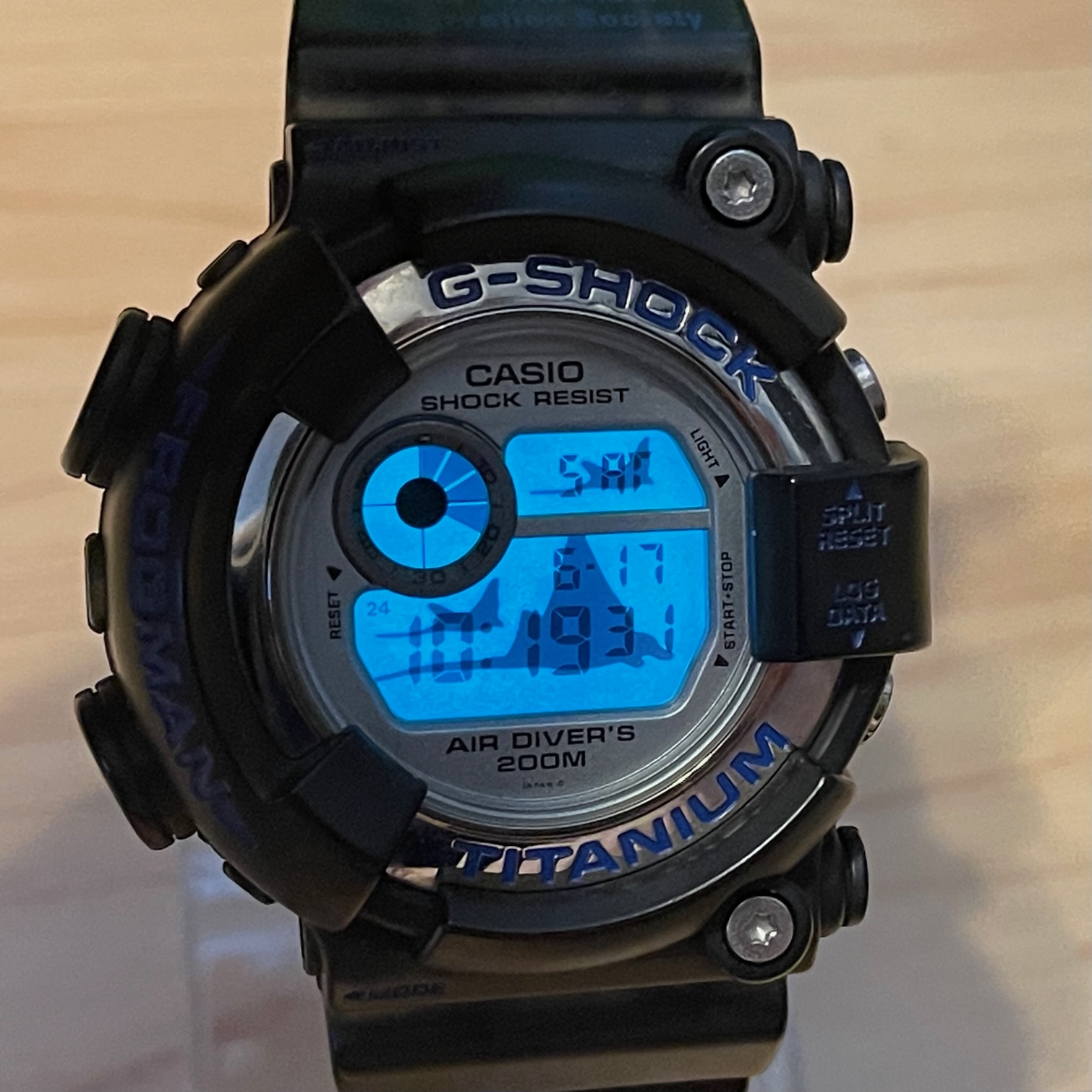 WTS] Casio G-Shock DW-8201WC-2T WCCS Frogman Black & Royal Blue Jelly  Skeleton Custom Digital Diving Watch DW-8200 Series | WatchCharts  Marketplace