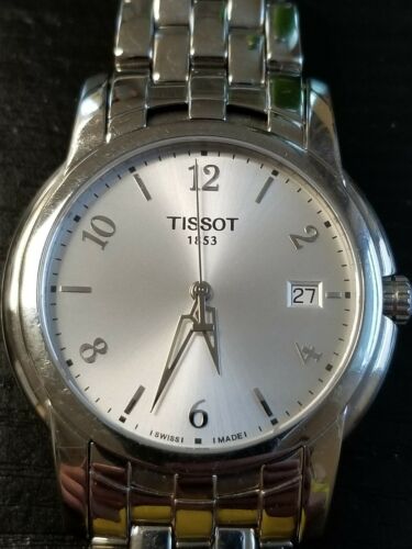 MEN S TISSOT 1853 WRIST WATCH SAPPHIRE CRYSTAL R460 360 W SILVER