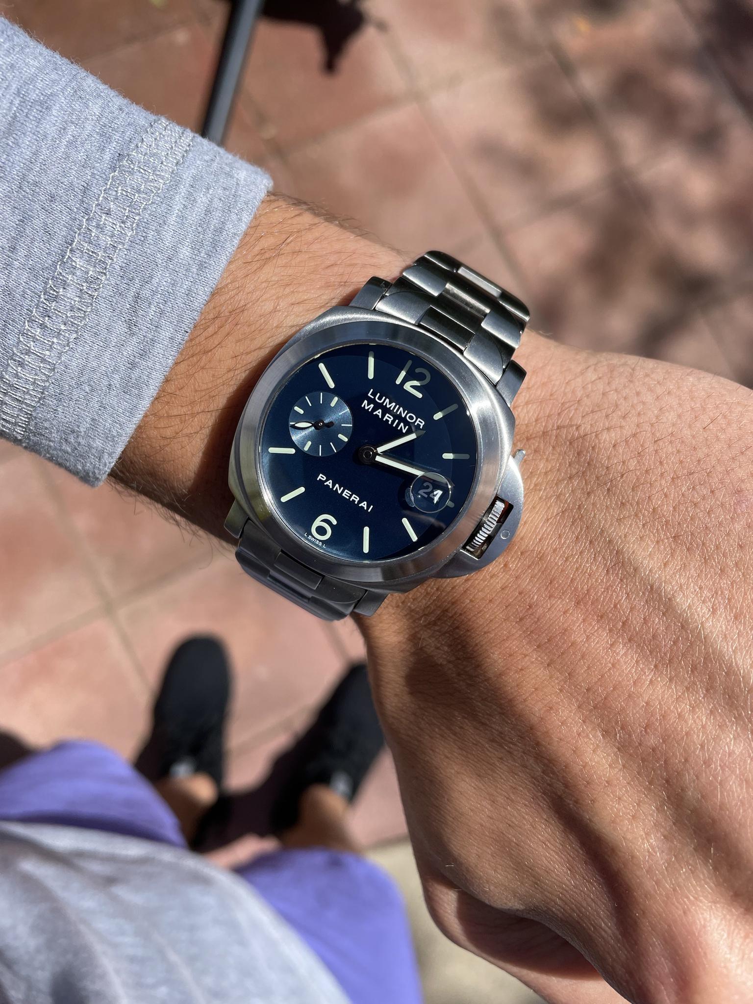 WTS 2001 Panerai Luminor Marina Blue Textured Dial 40mm PAM00120