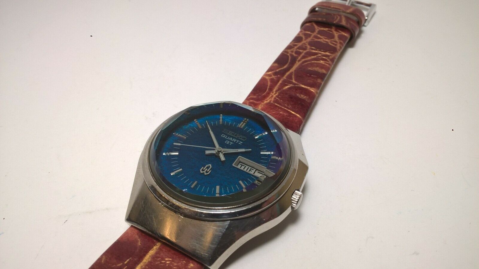 Very Rare Seiko QT 38QTW-104 Quartz 3803-7080 Faceted