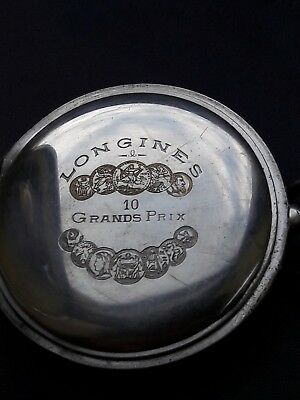 Antique pocket watch LONGINES EFCO 10 Grands Prix porculan dial