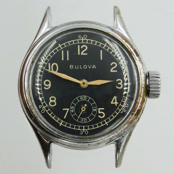 Bulova WWII military watch 10AK made 1944 all original + serviced lot ...