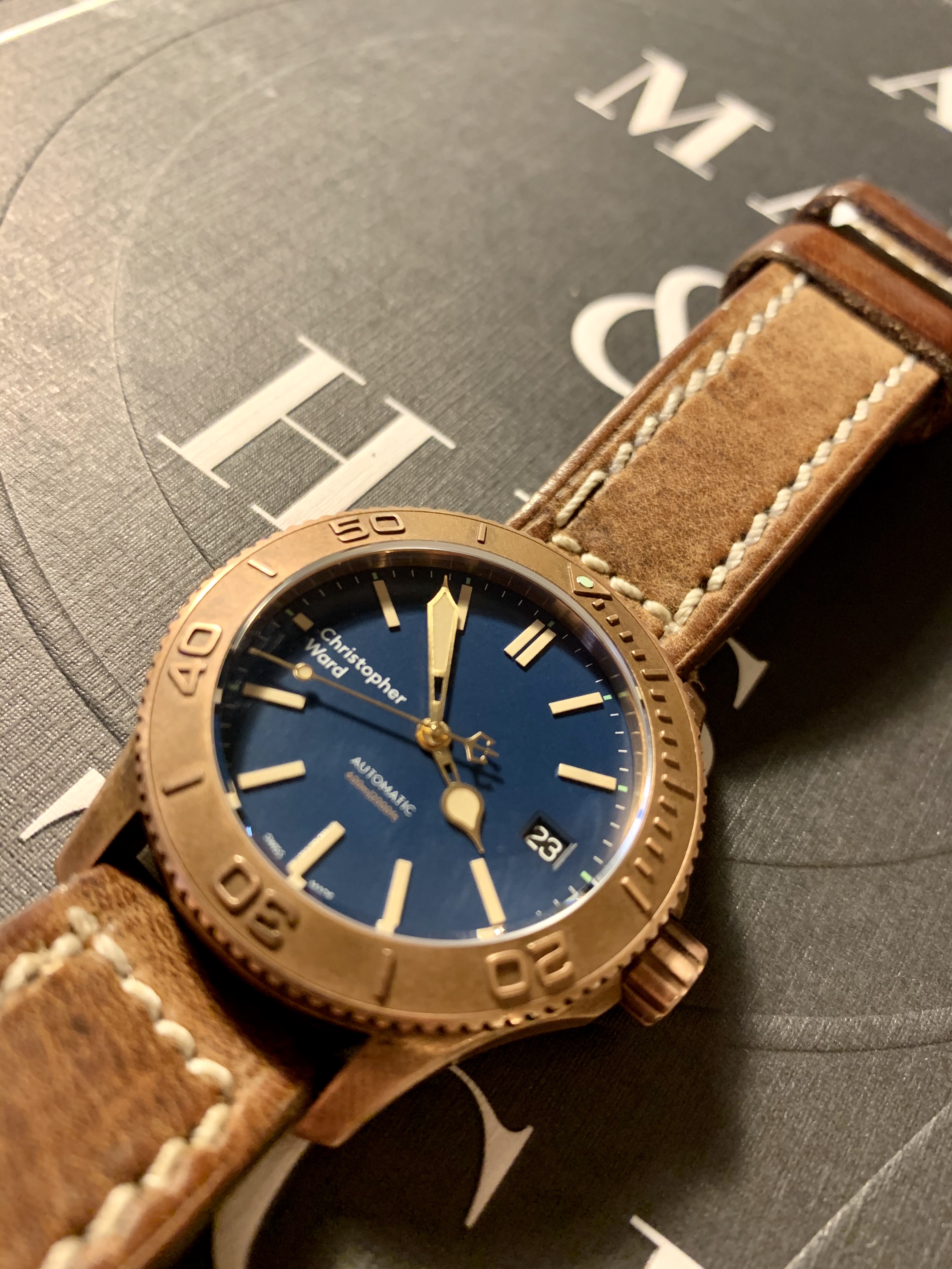 WTS Christopher Ward C60 Trident Bronze Pro 600 38mm Priced to