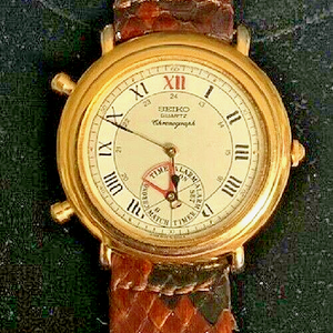 VINTAGE SEIKO ALARM CHRONOGRAPH 8M25-6000 QUARTZ LADIES WATCH