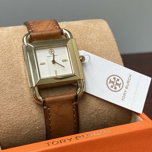 TORY BURCH PHIPPS Brown Leather Gold Case Cream Dial Watch TBW7254 $250 |  WatchCharts