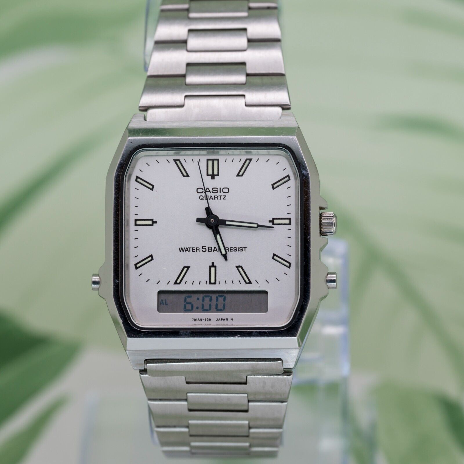 1987 CASIO AMW-31 ANA-DIGI QUARTZ WR 5 BAR VINTAGE DIGITAL WATCH 