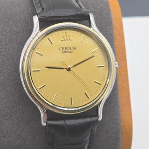 SEIKO CREDOR 8J81-6B00 18KT+ST.STEEL BEZEL Quartz NEW Battery