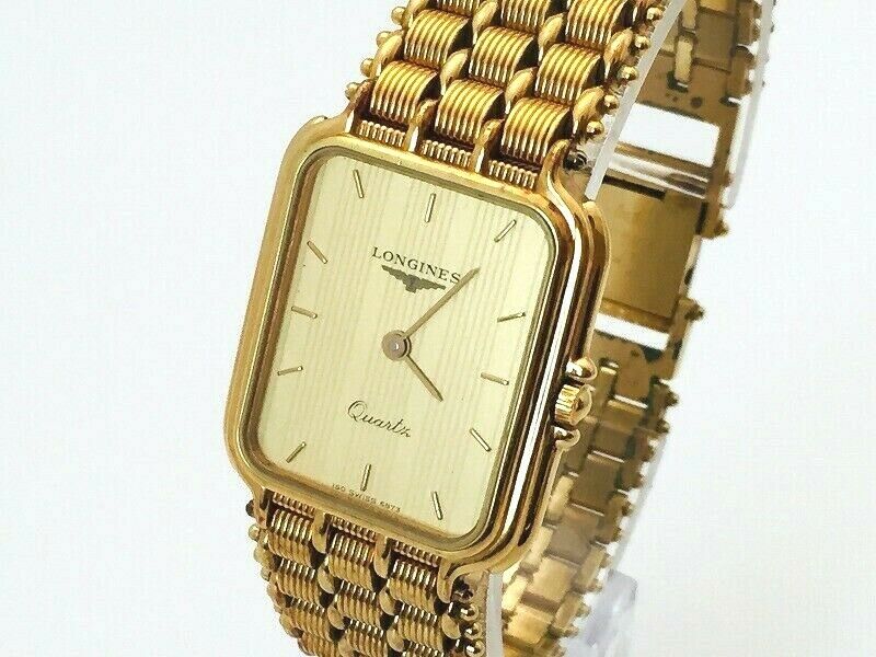 LONGINES Watch 150 6873 Rectangular Quartz 18K Gold Plated T971