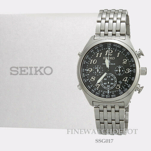 Authentic Seiko Men's Prospex Radio Sync Solar Stainless Steel Watch SSG017  | WatchCharts