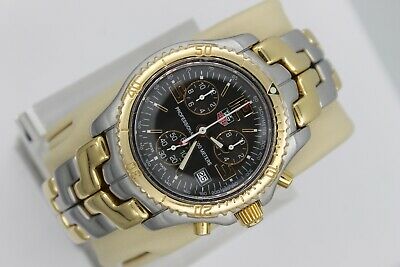 Tag Heuer Watch Mens CT1150.BD0552 Link 18K Gold Black 2 Tone