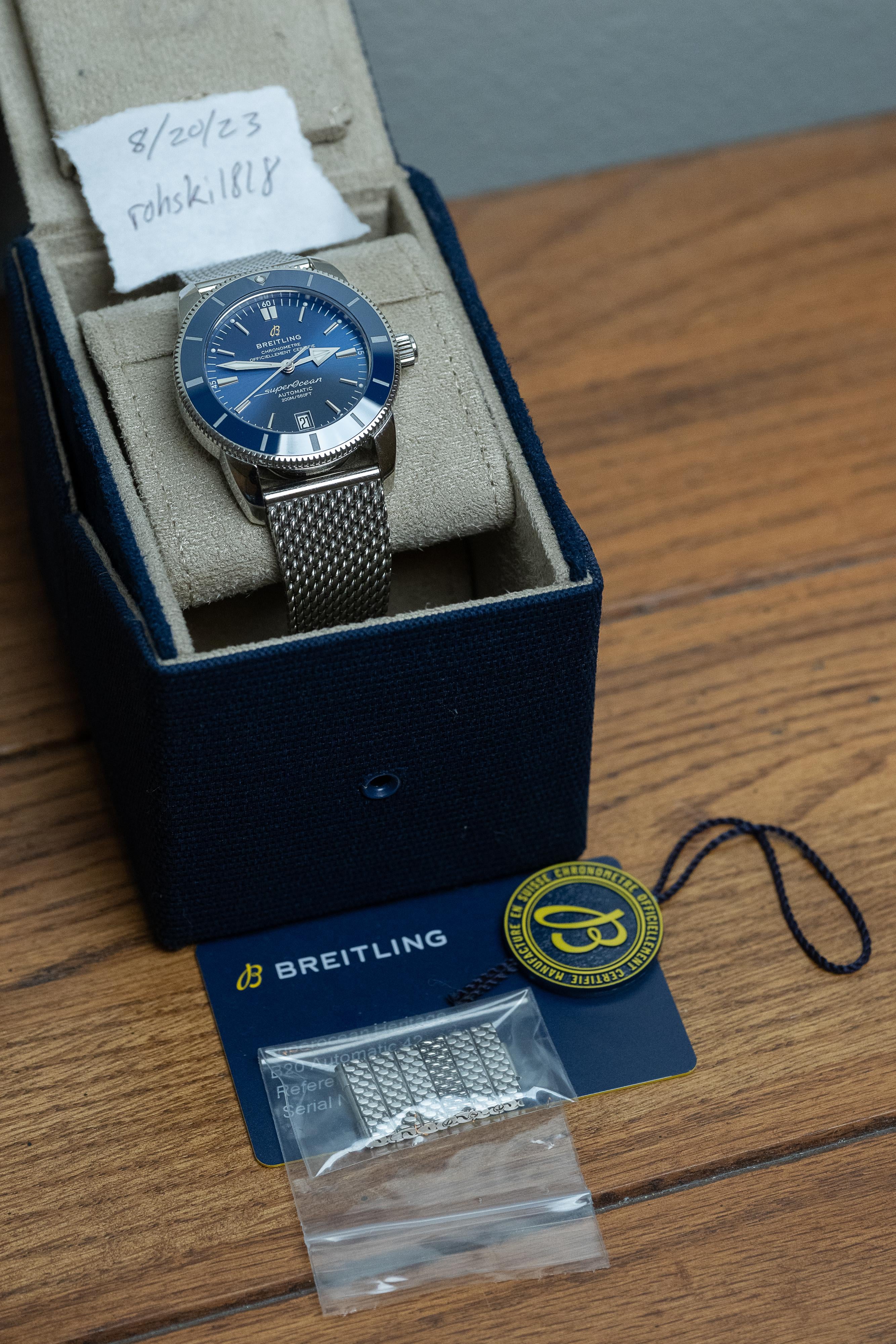 Breitling superocean heritage ii best sale 42 blue