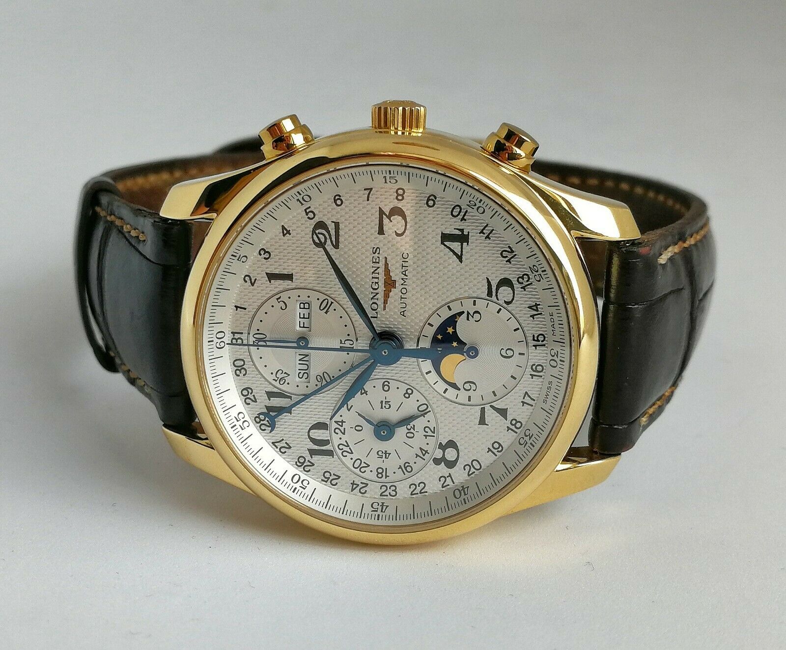 LONGINES MASTER COLLECTION CALENDAR CHRONOGRAPH 18k YELLOW GOLD L2