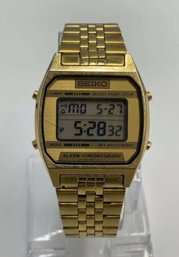 Vintage Seiko Gold Men's Digital LCD A904-5199 Alarm Chronograph Watch LC |  WatchCharts