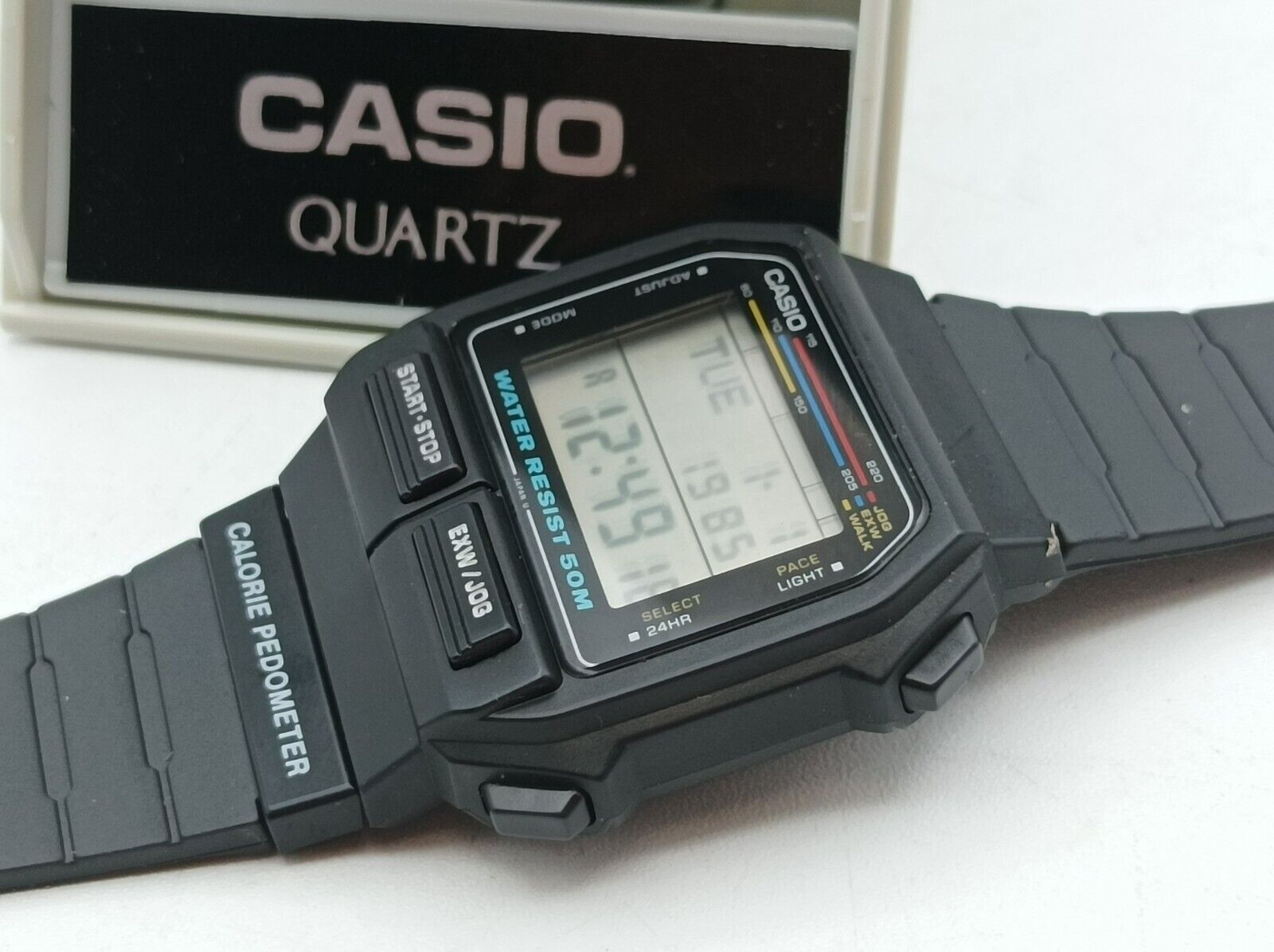 NOS Vintage Casio EXW-50 CALORIE PEDOMETER Jog & Walk 611 Module 