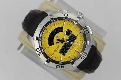 Tag Heuer CAF1011.FT8011 Yellow Aquaracer Watch Mens Chronotimer