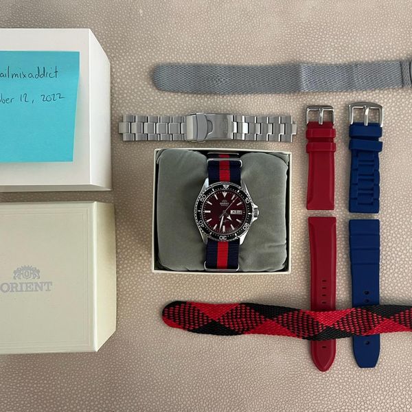 [WTS] Orient Kamasu Red Dial JDM Edition includes extra bracelet/straps WatchCharts