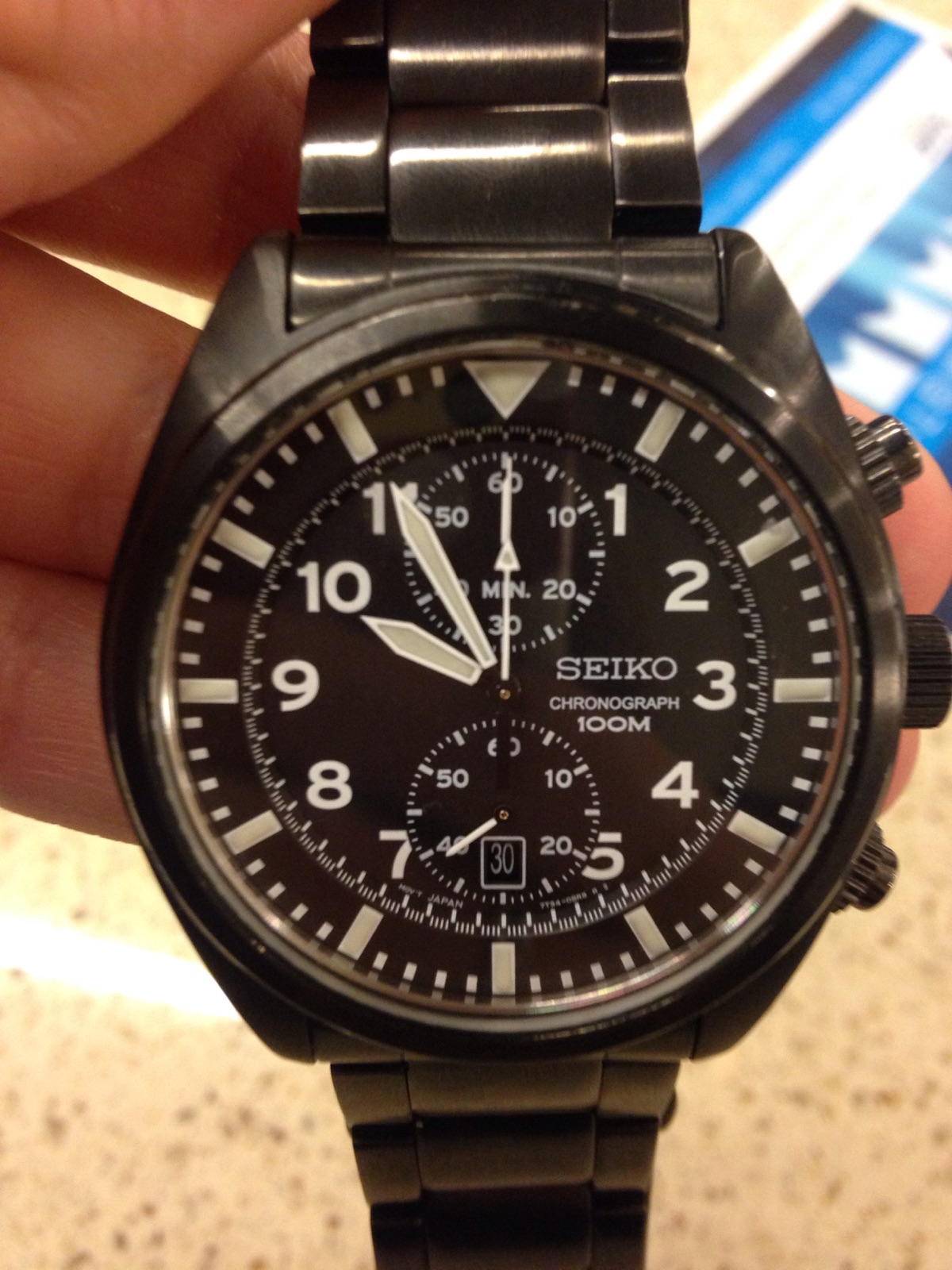 WTT WTS Seiko SNN233 Military Pilot Chronograph w Bracelet