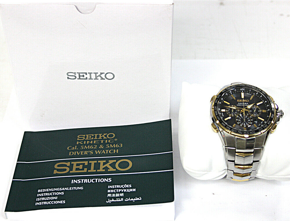 Seiko Men's Coutura Radio Sync Solar Chronograph Two Tone Steel Watch ...