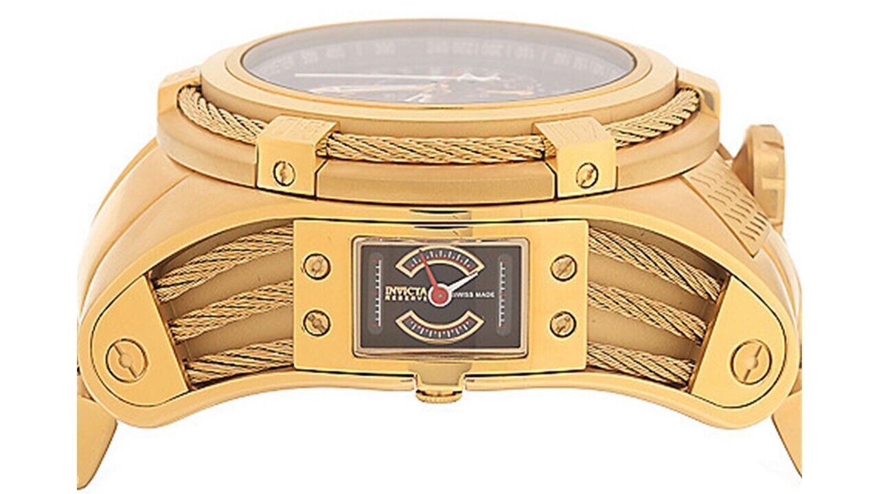 Invicta Tria Reserve Men's 56mm Bolt Zeus Swiss 3 Time Zones Gold tone  16956 | WatchCharts Marketplace