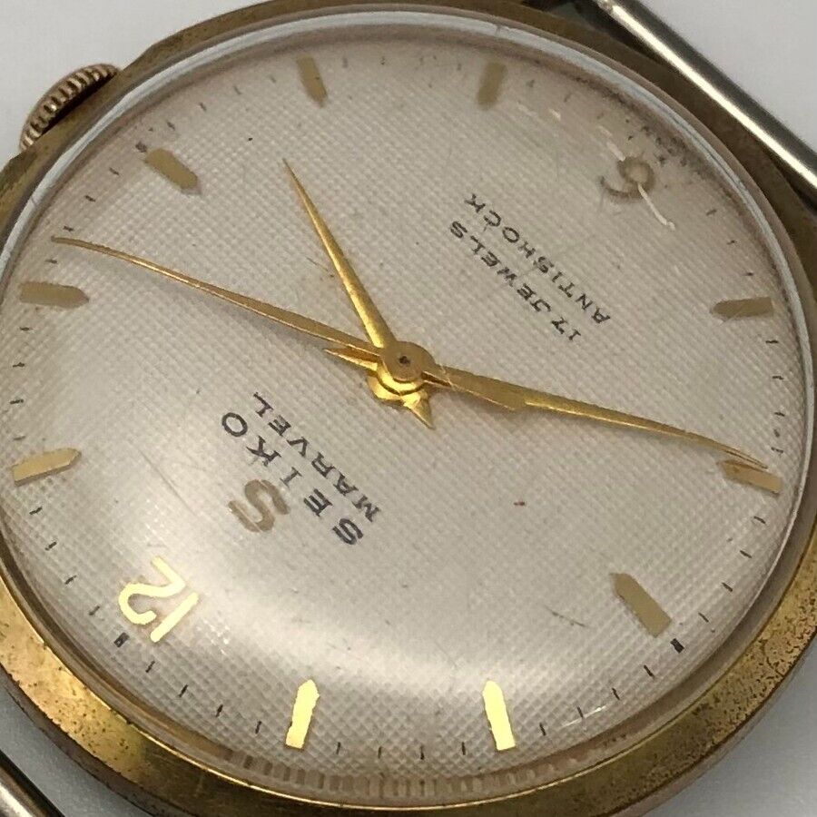 OI様SEIKO MARVEL 17JEWELS 50年代 美品 稼働 アナログ Vintage 1950's SEIKO MARVEL Rare Dial 17Jewels Hand-winding Watch