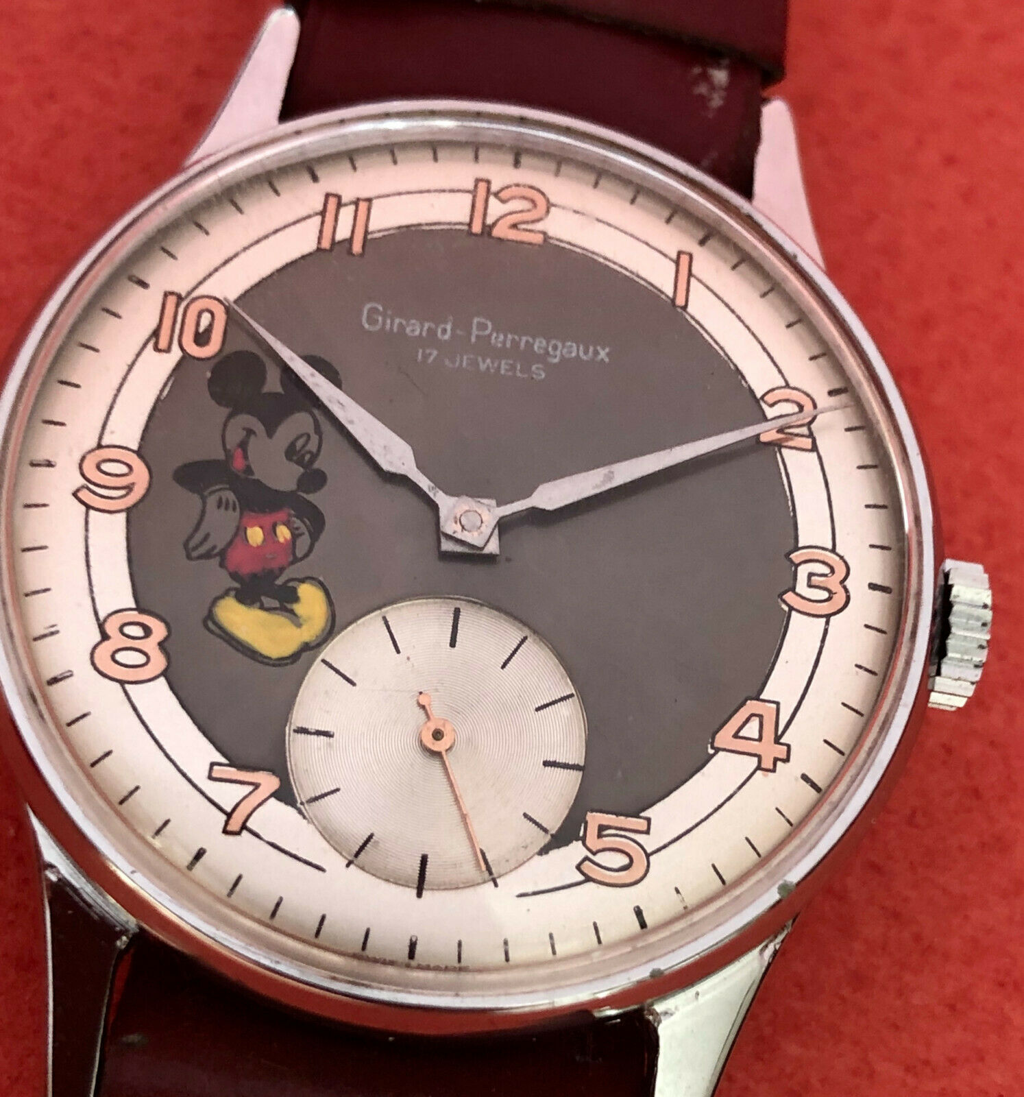 VINT GIRARD PERREGAUX MICKEY MOUSE 2 tones grey DIAL Ca 47