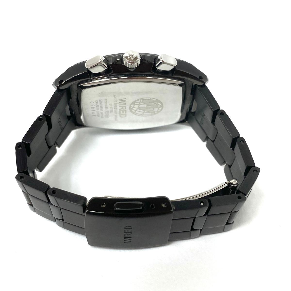 ◇ SEIKO WIRED 7T92-0KB0 watch ◇ black / black / black 