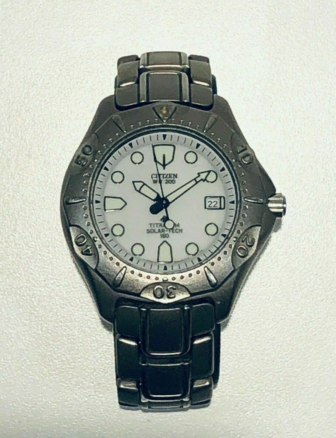 Citizen Eco-Drive Titanium Solar Tech 180 Watch WR200 Japan