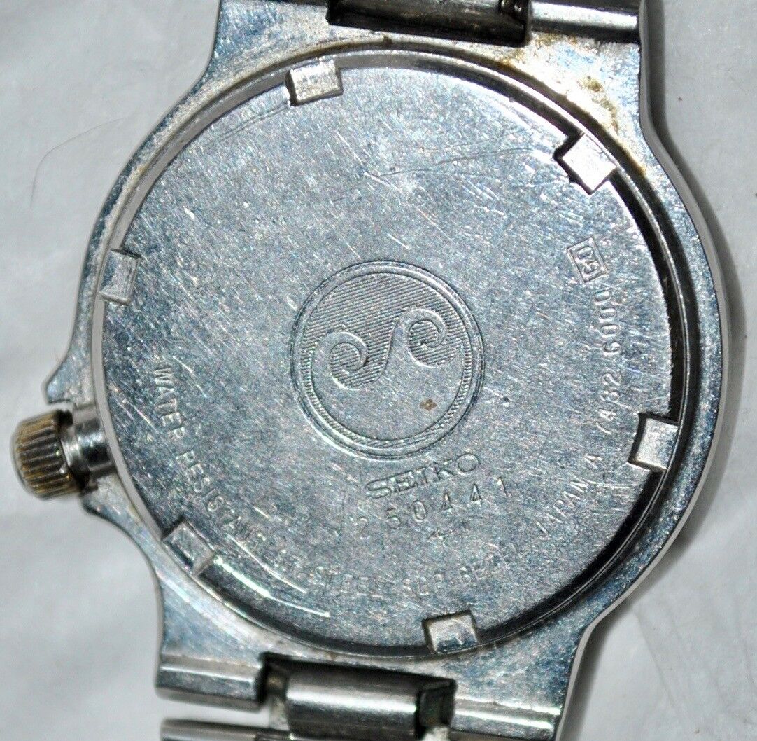 Vintage Seiko Men's Silver Wave 2-Tone Watch Date Function Window