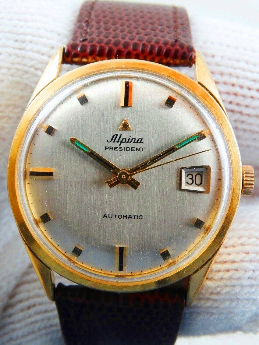 Alpina President Automatic 21 J. 581C Vintage Swiss Gold Plated