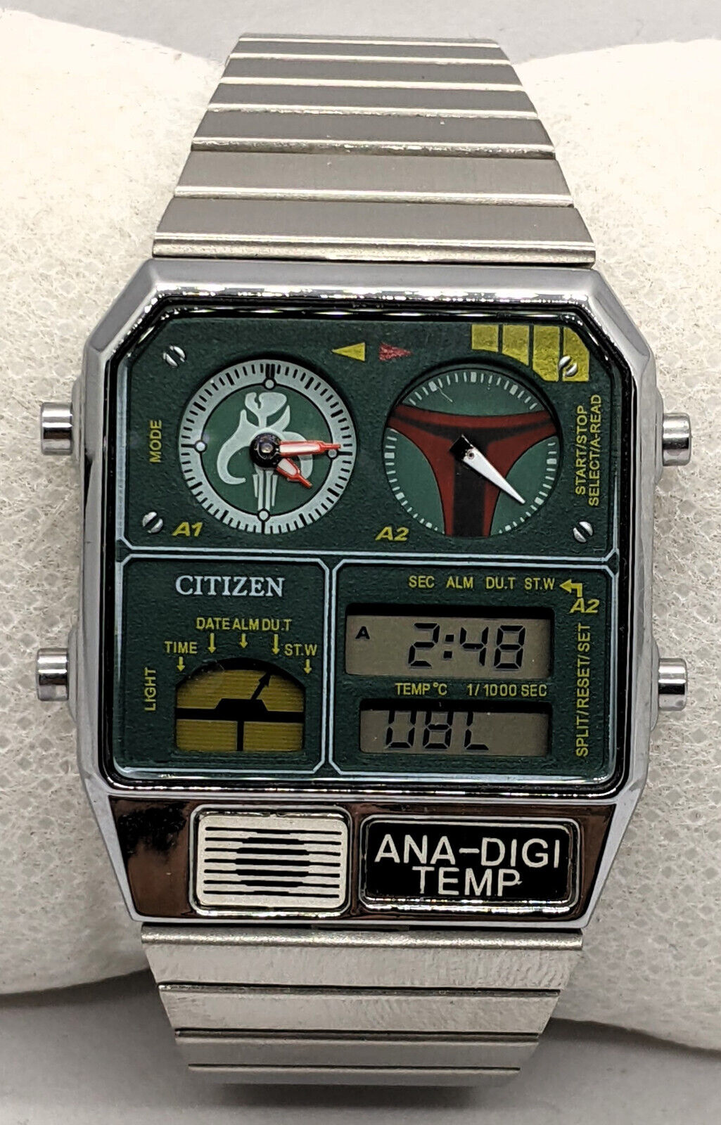 Beautiful Citizen Quartz Green- Dial Men's Ana-Digi Temp Japanese