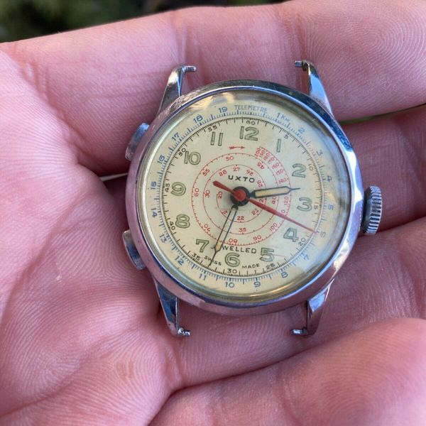Cool Vintage Swiss UXTO Telemetre Telemeter Chronograph  display picture 1