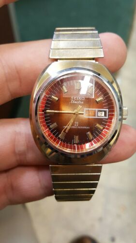 Mens SEIKO ELECTRA 23 marked Dial Watch Wow Sunbust Brown red