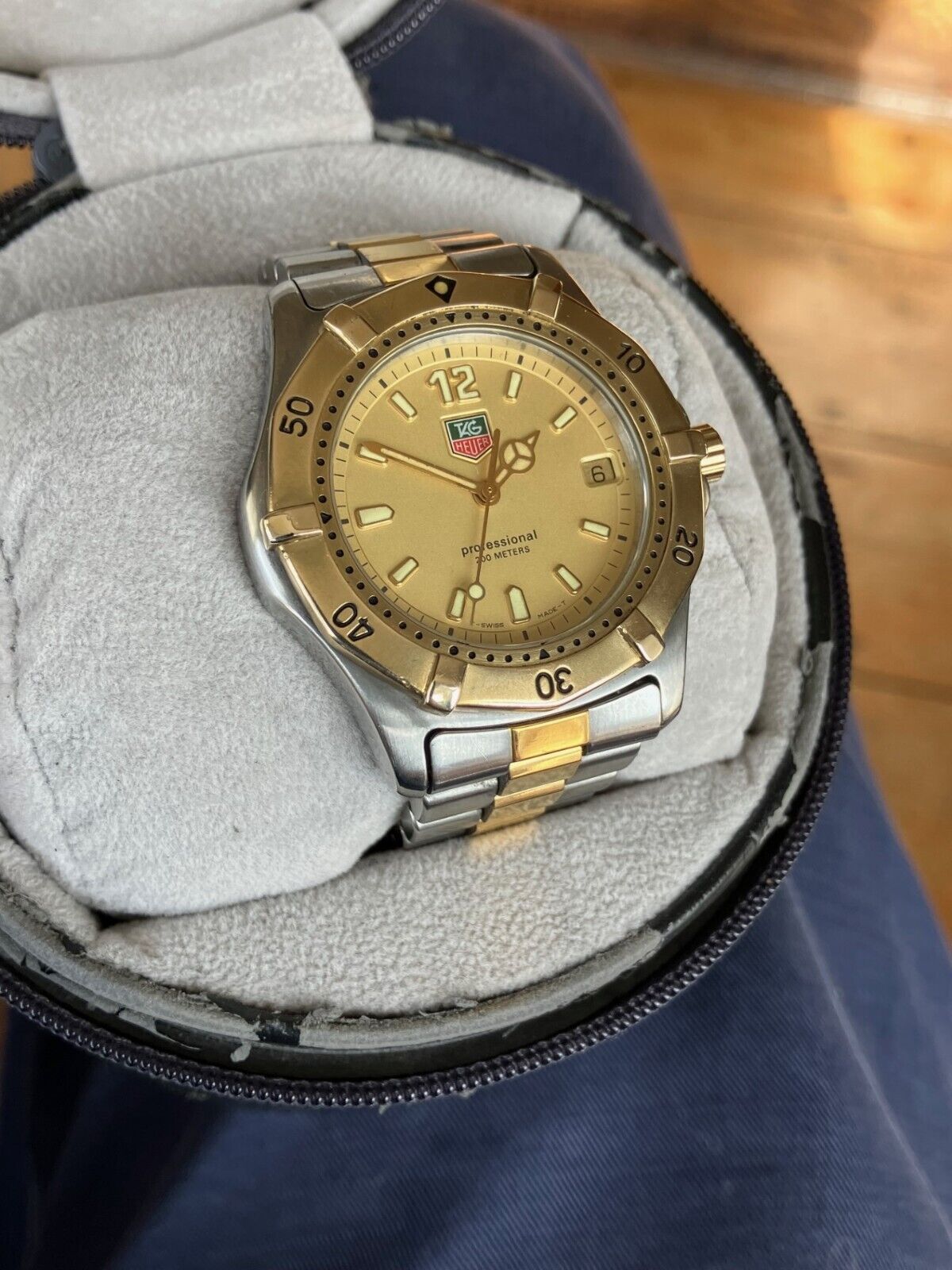 Rare TAG Heuer 200m Professional Gold Dial & Bezel Watch Box 