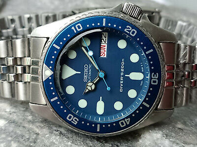 STUNNING BLUE MOD SEIKO DIVER 7S26-0030 SKX013 AUTOMATIC MEN'S