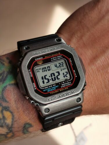 Casio G shock GW-M5610 with custom silver age metal bezel