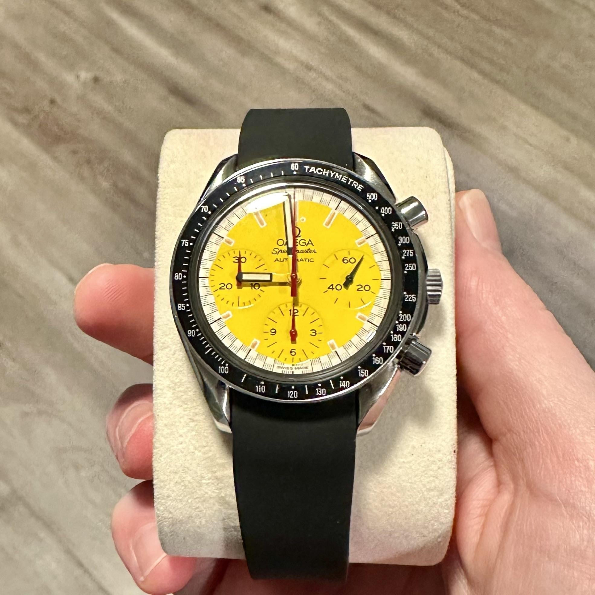 omega speedmaster schumacher yellow