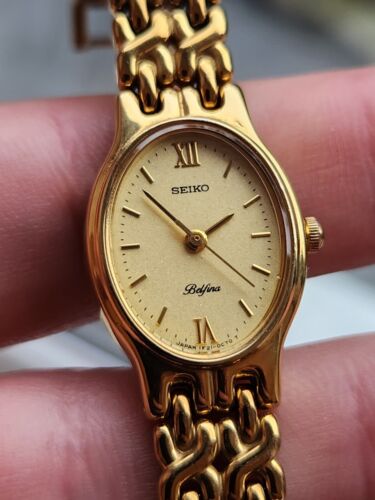 Vintage 1989, FROSTED GOLD, SEIKO BELFINA QUARTZ, Ladies Watch