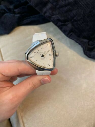 Pre Owned HAMILTON VENTURA AUTOMATIC ELVIS WHITE DIAL WHITE RUBBER