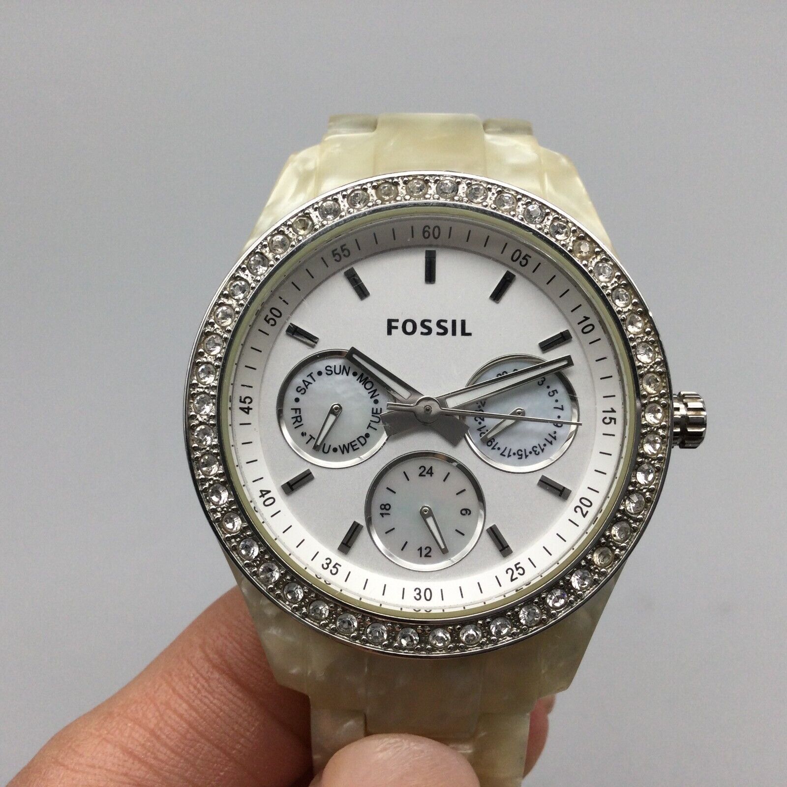 Fossil stella watch outlet silver