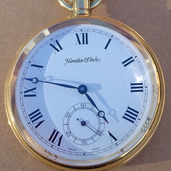 Hamilton & Inches Edinburgh Swiss 17 Jewel Pocket Watch â Boxed Gold ...