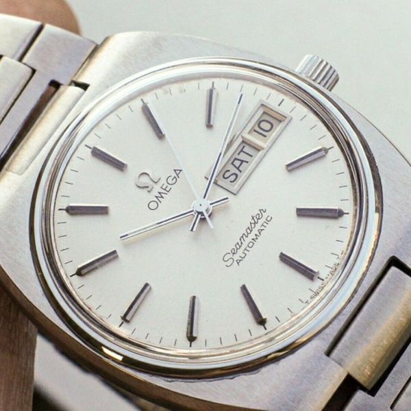 Vintage Omega Seamaster Automatic Day Date White Silver 1020Cal Dial