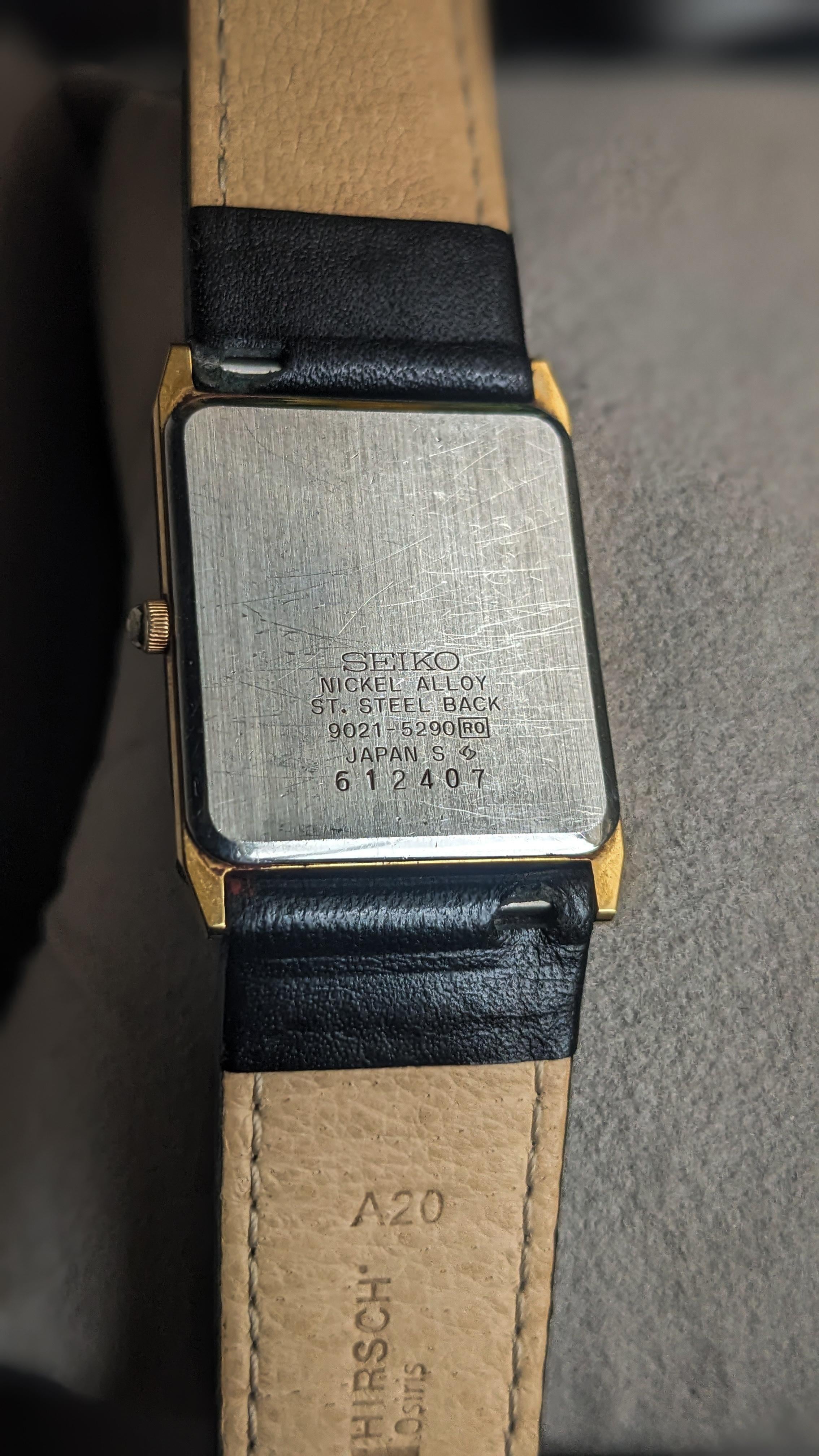 wts] 1986s Vintage Seiko Ceramic Case Nickel Alloy 9021-5290 Gold