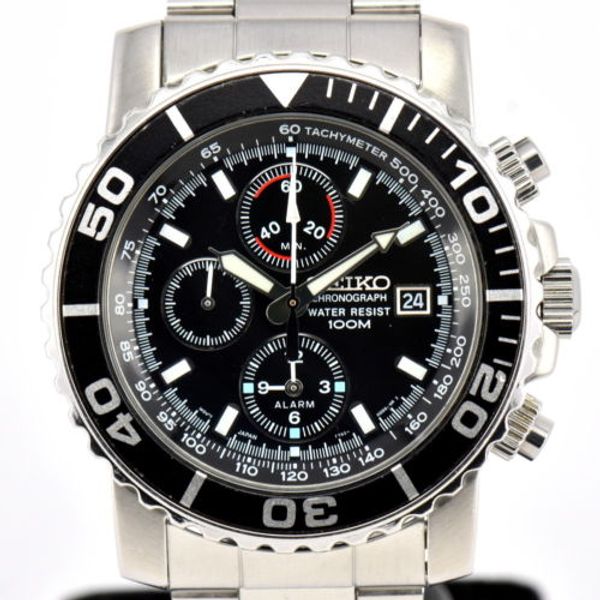 Auth SEIKO Chronograph 100M 7T62-0CV0 ALARM Date Quartz Men's Watch J#82104  | WatchCharts