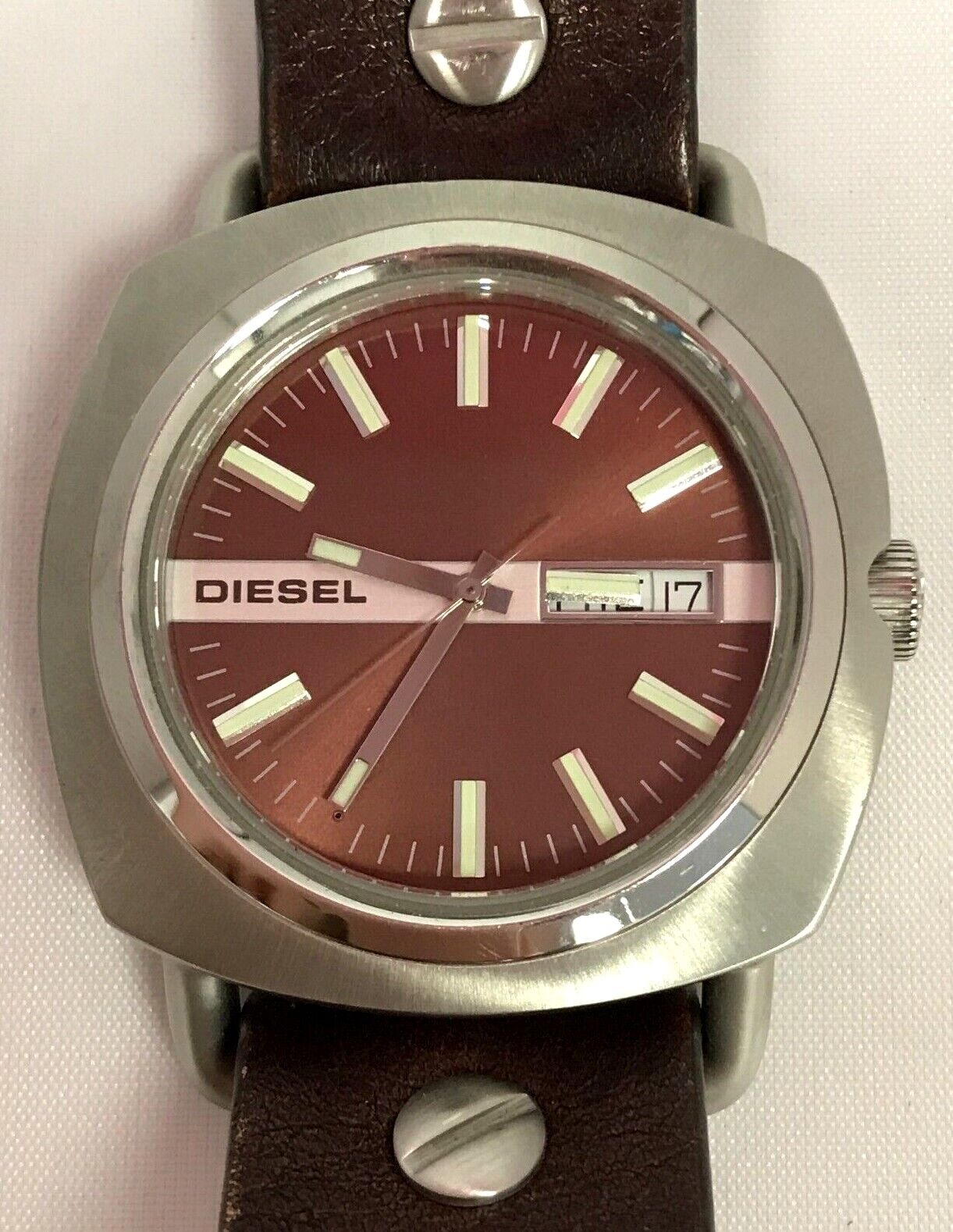 Diesel Watch DZ 2128 120801 Date Adjust Steel Large Curved
