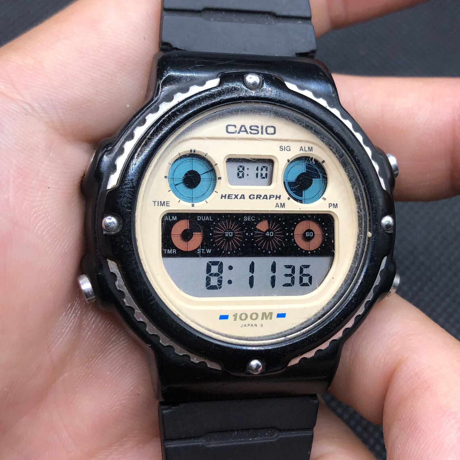 1000円〜 希少品 CASIO HEXA GRAPH DW-7800 ビンテージ デジタル時計 
